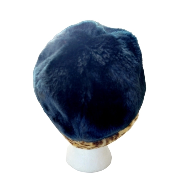 Fuzzy Black Cheetah Bucket Style Hat Retro 90's - Picture 6 of 11